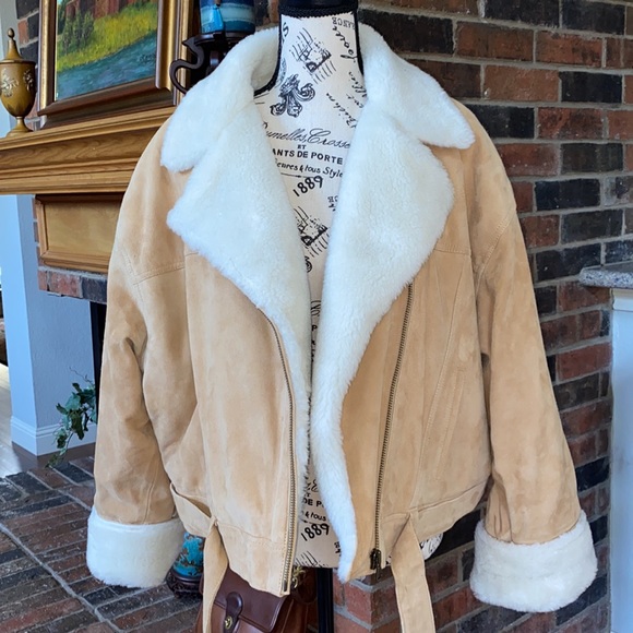 Levi’s Cocoon Bomber Trucker Jacket in goat suede w/soft Sherpa lining. - Picture 15 of 15